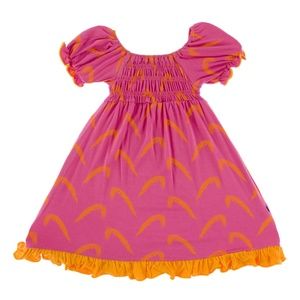 Kickee Pants Little Girls Print Gathered Dress